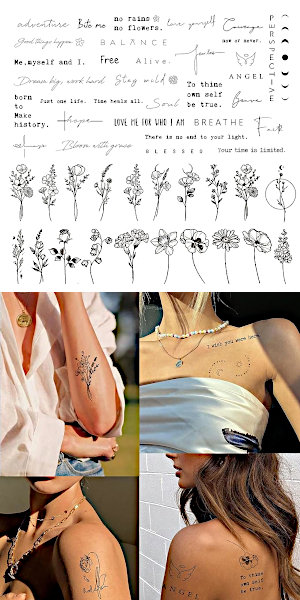 Minimalistic temporary tattoos