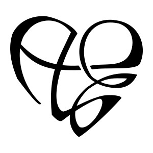 A+E heart tattoo design