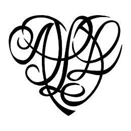 A+J+L+J+L heart tattoo design