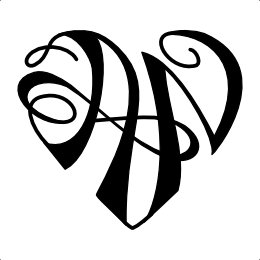A+N heart tattoo design