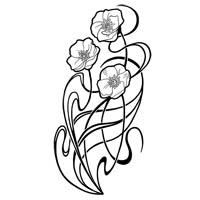 Art Nouveau poppies tattoo design