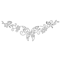 Butterfly and flowers tattoo design