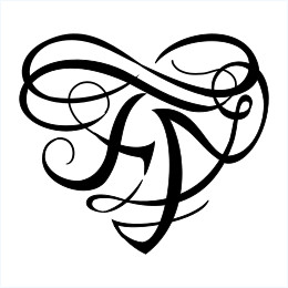 F+A heart tattoo design