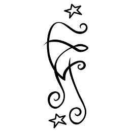 E+M & stars tattoo design