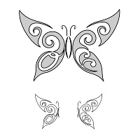 Coupled butterflies tattoo photo