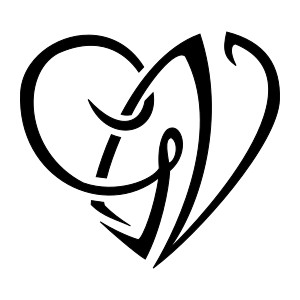 G+N heart tattoo: Love