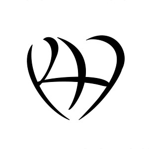 K+H Heart tattoo design