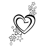 Concentric hearts tattoo design