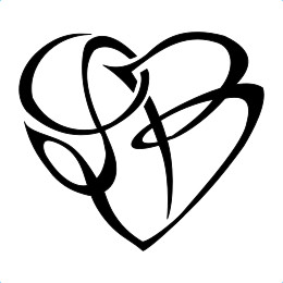 L+B heart tattoo design
