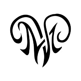 M+V heart tattoo design