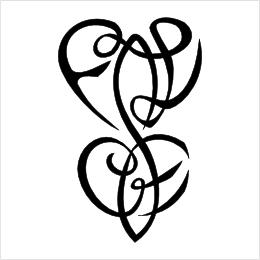 F+L and C+E hearts tattoo design