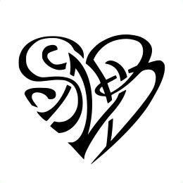 S+N+B Heart tattoo design