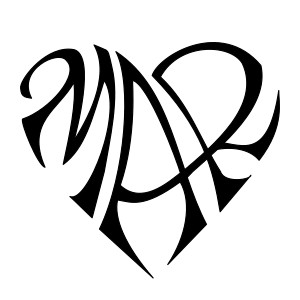 M+A+R heart tattoo: Love