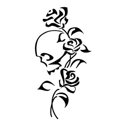 Skull and roses tattoo photo