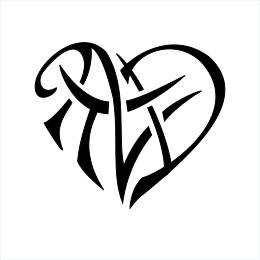 N+T+D Heart tattoo design