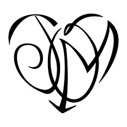 J+O+M heart tattoo design