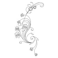 Art Nouveau flowers tattoo design