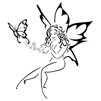 Fairy with butterfly tattoo