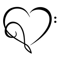 Musical heart tattoo design