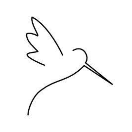 Minimal Hummingbird tattoo design