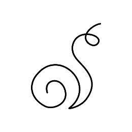 stylized snail tattoo