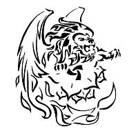 Fire lion tattoo