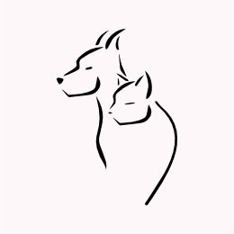 minimal cat and dog tattoo