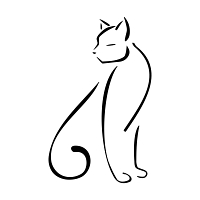 Stylized cat tattoo