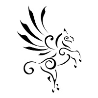 Stylized Pegasus tattoo design