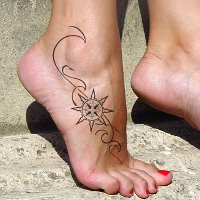Sun windrose tattoo design