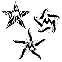 Tribal star + M tattoo photo