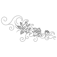 Flowers and waves tattoo design