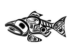 Haida style salmon tattoo