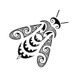 Maori style bee tattoo design