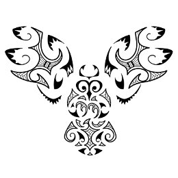Maori style owl tattoo design