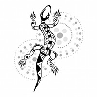 Aboriginal gecko tattoo photo