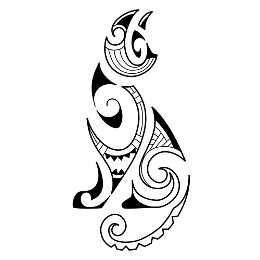 Maori style cat tattoo photo