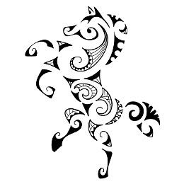 Maori style horse tattoo design