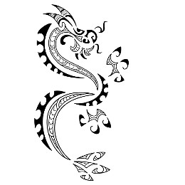 Maori style dragon tattoo design