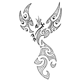 Maori style phoenix tattoo photo