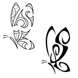 S+L butterfly tattoo design