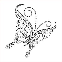 Tribal butterfly tattoo design