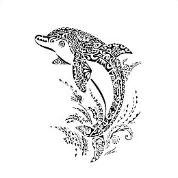 Tribal dolphin tattoo design