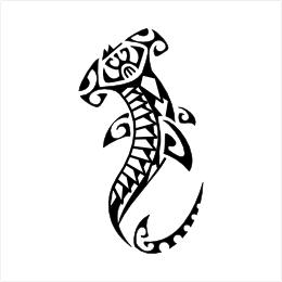 Manō hae tattoo design