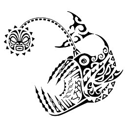 Angler fish tattoo design