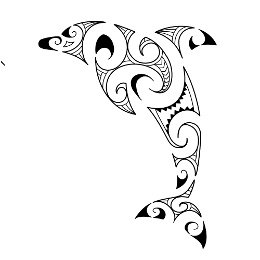 Maori style dolphin tattoo design