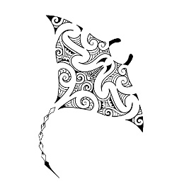 Maori style manta tattoo design