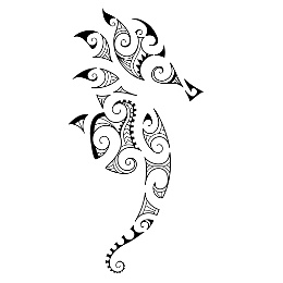 Maori style seahorse tattoo