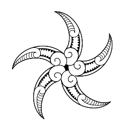 Maori style starfish tattoo design