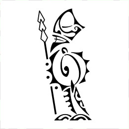 Warrior tiki tattoo design